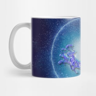 Christmas Collection Magic Reindeer flying in the Icy Glacial Winter Sky Mug